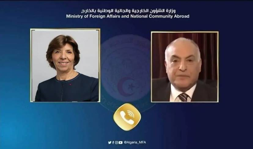 الوزير عطاف يتلقى مكالمة هاتفية من نظيرته الفرنسية